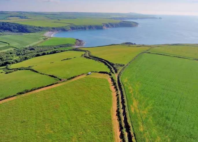 fields clifftop camping sites at St Nicholas, Pembrokeshire
