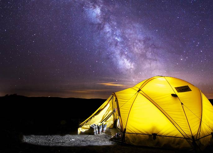 tent-night near wild camping at St Nicholas Pembrokeshire