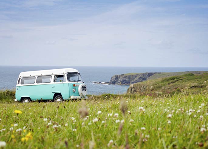vw Campervan site at St Nic holas Pembrokeshire